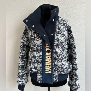 Rare III Viviniko  Women Wool Varsity Bomber Style Graffiti Jacket S. Japan,